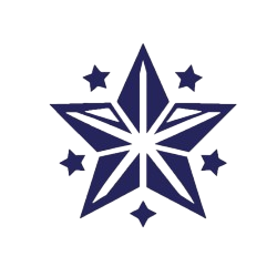לוגו של 5 כוכבים סביב כוכב אחד גדול